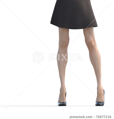 Woman with beautiful legs perming3DCG illustration material 78877216