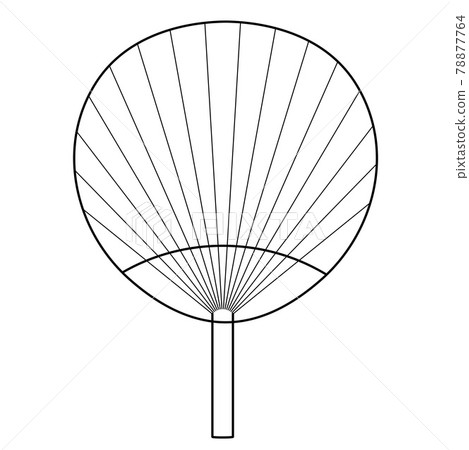 Line drawing illustration of plain Uchiwa 78877764