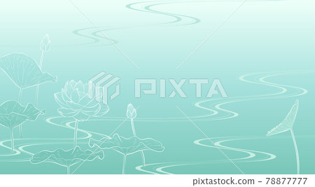 流水蓮花背景圖（淺綠色） 78877777