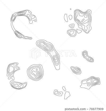 Abstract icon with topographic element on white background. 78877909