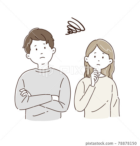 Troublesome couples, worried couples, young couples, men and women 78878150