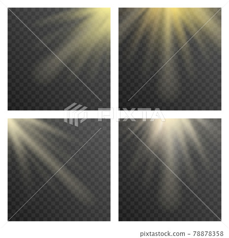Sun beams or rays on transparent checkered...-插圖素材 [78878358] - PIXTA圖庫