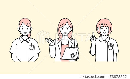 醫生,女醫生,護士,護士,穿白大褂的女人,姿勢插畫素材 醫生,女醫生,護士,護士,穿白大褂的女人,姿勢插畫素材 78878822