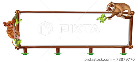 Empty banner with slow loris on white background 78879770
