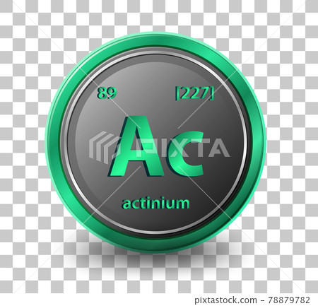 Actinium chemical element. Chemical symbol with atomic number and atomic mass. 78879782