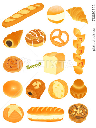 Illustration set of various breads Illustration set of various breads 78880521