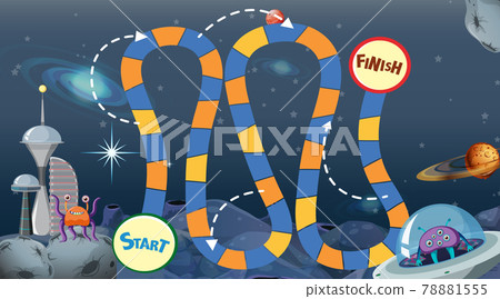 Board game template with space theme Board game template with space theme 78881555