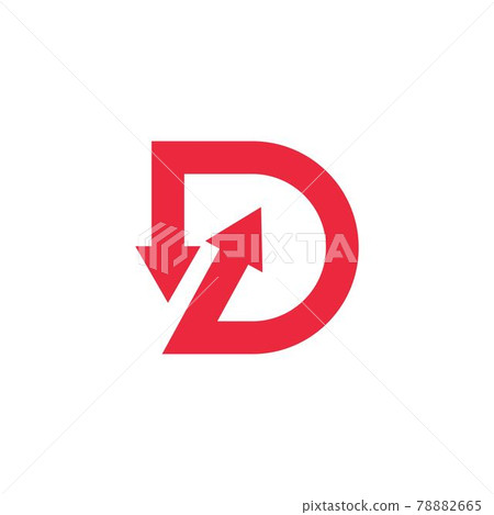 D Letter Arrow Logo Icon Illustration Vector Stock Illustration 78882665 Pixta