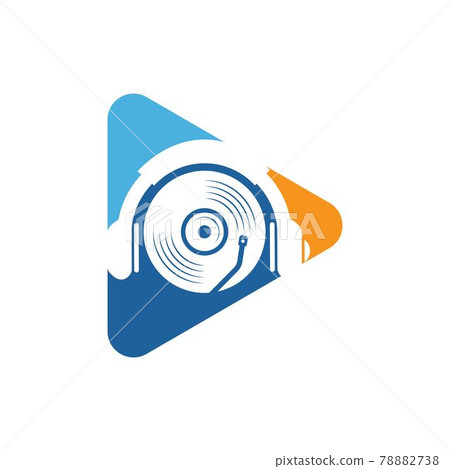 play button vinyl disc music vector icon... - Stock Illustration ...