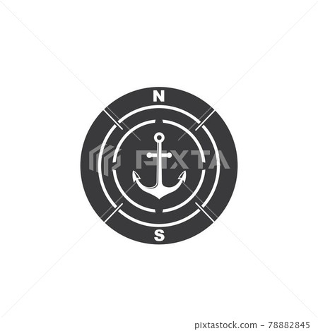 Anchor compass concept icon Logo vector illustration Anchor compass concept icon Logo vector illustration 78882845