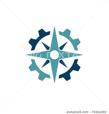compass gear logo vector icon  ilustration 78882860