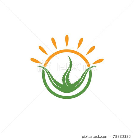 aloevera with sun logo icon vector illustration design aloevera with sun logo icon vector illustration design 78883323