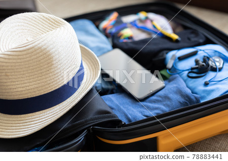 holiday preparations, things put in the suitcase, bag 78883441