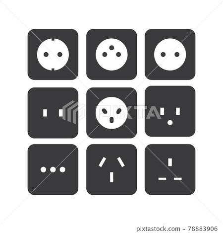 set of electric socket in the word vector illustration set of electric socket in the word vector illustration 78883906