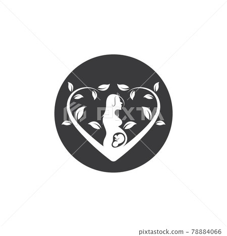 nature beauty pregnant women with leaf vector icon nature beauty pregnant women with leaf vector icon 78884066