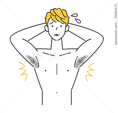 Illustration simple vector of a cute man who is fine macho and nice buddy is worried about hair Illustration simple vector of a cute man who is fine macho and nice buddy is worried about hair 78884575