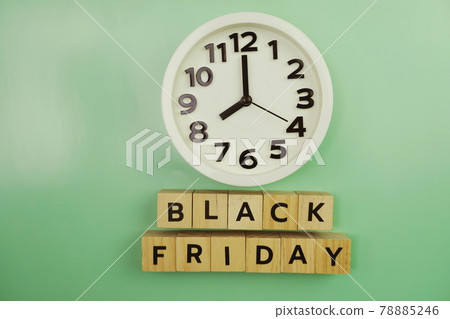 Black Friday alphabet letter on green background Black Friday alphabet letter on green background 78885246