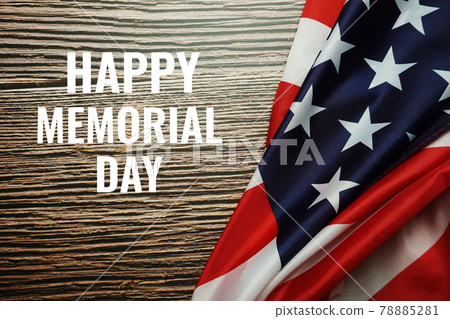 Happy Memorial Day. USA flag. American holiday background 78885281