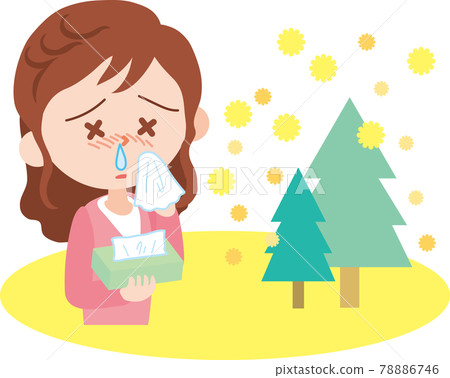 患有花粉症的女人 78886746
