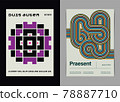 Modernist Bauhaus Poster Templates with Geometric Shapes Pattern. Vector illustration. 78887710