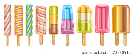 Vector set of Fruit Popsicle 78888512