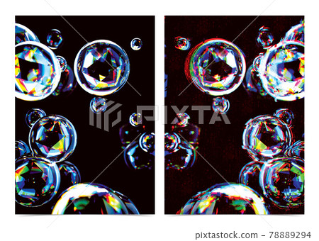 Abstract Holographic Glass Spheres Background for your design. 78889294