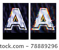 Abstract Colorful Glitch Design Background with Letter A. 78889296