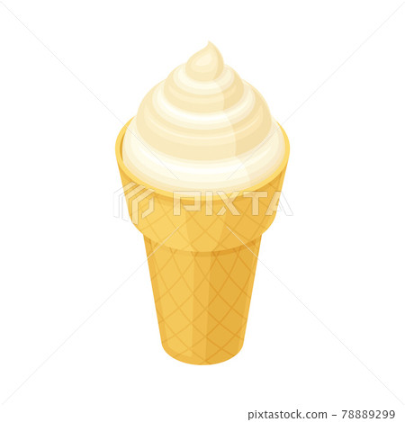 Ice Cream in Waffle Cone from Food Court as Self-serve Dinner Isometric Vector Illustration Ice Cream in Waffle Cone from Food Court as Self-serve Dinner Isometric Vector Illustration 78889299