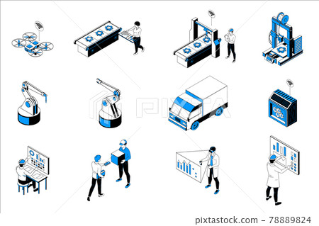 Smart Industry Isometric Set Smart Industry Isometric Set 78889824