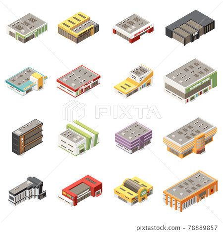 Shopping Mall Icons Set 78889857