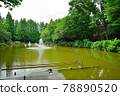Hydrangea blooms, Kamagaya City, Chiba Prefecture, Kaigarayama Park, fountain pond 78890520