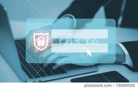 Security password login online concept Hands typing and entering username and password of social media, log in with smartphone to an online bank account, data protection from hacker Security password login online concept Hands typing and entering username and password of social media, log in with smartphone to an online bank account, data protection from hacker 78890588