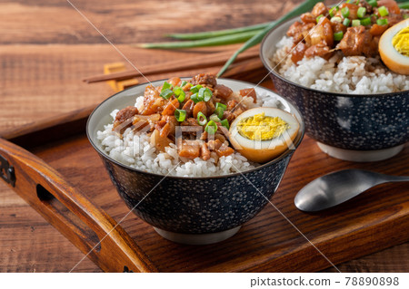 Braised pork rice Taiwanese-style meat soboro bowl roulow fan 78890898