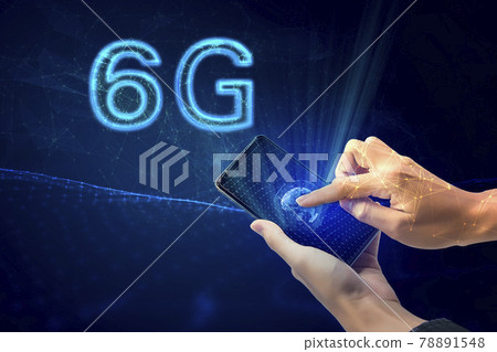 Creative connection background, mobile phone with hologram The concept of 6G network, high-speed mobile Internet, a new generation network has a wireless speed limit mixed media Creative connection background, mobile phone with hologram The concept of 6G network, high-speed mobile Internet, a new generation network has a wireless speed limit mixed media 78891548