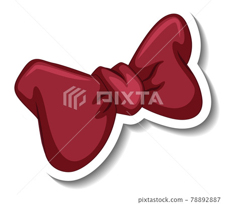 A sticker template with a red bow tie isolated 78892887