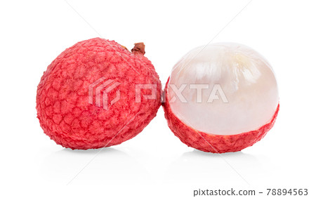lychee on white background 78894563