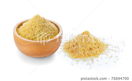 Wheat germ in wood bowl on white Wheat germ in wood bowl on white 78894700