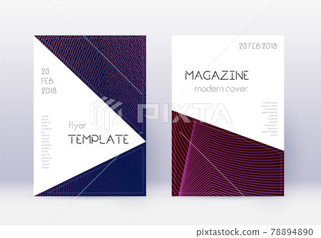 Triangle cover design template set. Violet abstrac Triangle cover design template set. Violet abstrac 78894890