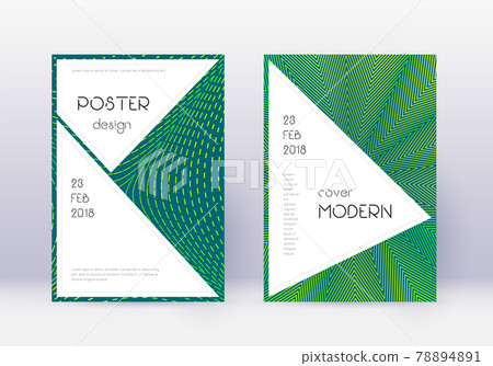 Stylish cover design template set. Green abstract 78894891