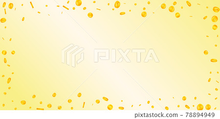 Bitcoin, internet currency coins falling. Incredible scattered BTC coins. Cryptocurrency, digital money. Noteworthy jackpot, wealth or success concept. Vector illustration. Bitcoin, internet currency coins falling. Incredible scattered BTC coins. Cryptocurrency, digital money. Noteworthy jackpot, wealth or success concept. Vector illustration. 78894949