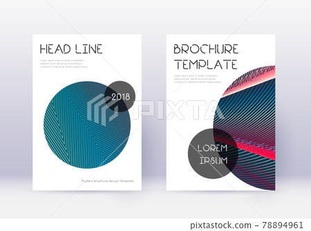 Trendy cover design template set. Red abstract lin Trendy cover design template set. Red abstract lin 78894961