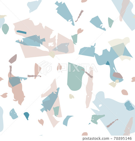 Terrazzo seamless pattern. Blue classic flooring - Stock Illustration ...