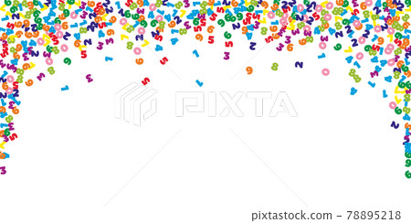 Falling colorful numbers. Math study concept with flying digits. Fantastic back to school mathematics banner on white background. Falling numbers vector illustration. Falling colorful numbers. Math study concept with flying digits. Fantastic back to school mathematics banner on white background. Falling numbers vector illustration. 78895218