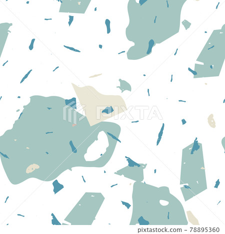Terrazzo seamless pattern. Blue classic flooring - Stock Illustration ...