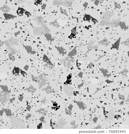 Terrazzo seamless pattern. Black and white classic 78895445