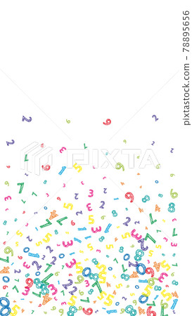 Falling colorful messy numbers. Math study concept with flying digits. Delicate back to school mathematics banner on white background. Falling numbers vector illustration. Falling colorful messy numbers. Math study concept with flying digits. Delicate back to school mathematics banner on white background. Falling numbers vector illustration. 78895656