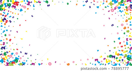 Falling bright numbers. Math study concept with flying digits. Charming back to school mathematics banner on white background. Falling numbers vector illustration. Falling bright numbers. Math study concept with flying digits. Charming back to school mathematics banner on white background. Falling numbers vector illustration. 78895777