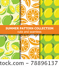 Fresh pattern collection with lemons and oranges. Summer banner. 78896137