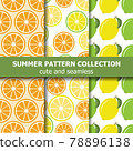 Juicy pattern collection with lemons and oranges. Summer banner. 78896138