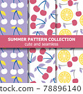 Delicious pattern collection with cherries and lemons. Summer banner. 78896140